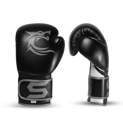 Dragon Silver Leather Boxing Training Gloves - Summo Sports
