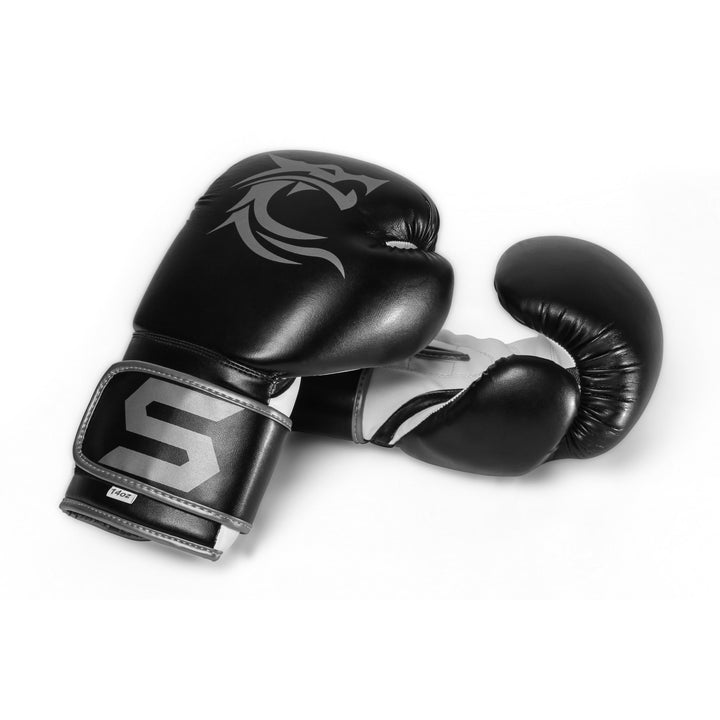 Dragon Silver Leather Boxing Training Gloves - Summo Sports