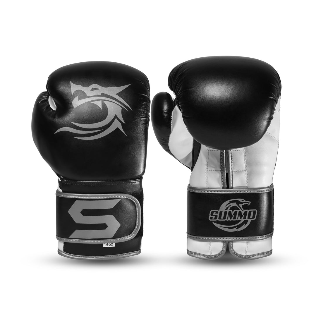 Dragon Silver Leather Boxing Training Gloves - Summo Sports