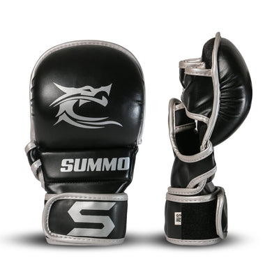 Dragon Silver Leather Sparring Gloves - Summo Sports