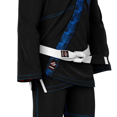 Exclusive Black/Blue Flame Lapel Custom Name/Logo Rash Guard lining - Summo Sports