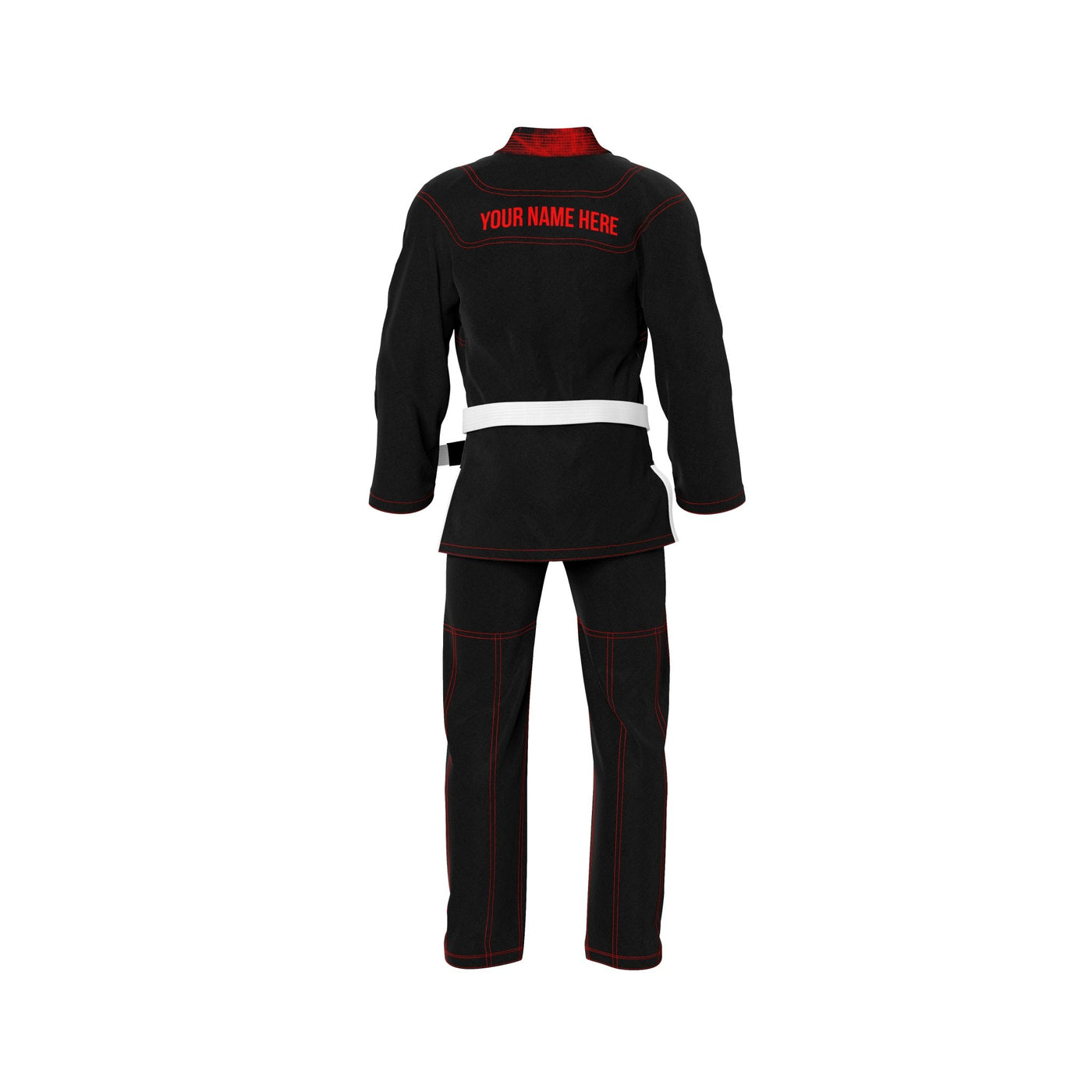 Exclusive Black/Red Flame Lapel Custom Name/Logo Rash Guard lining - Summo Sports