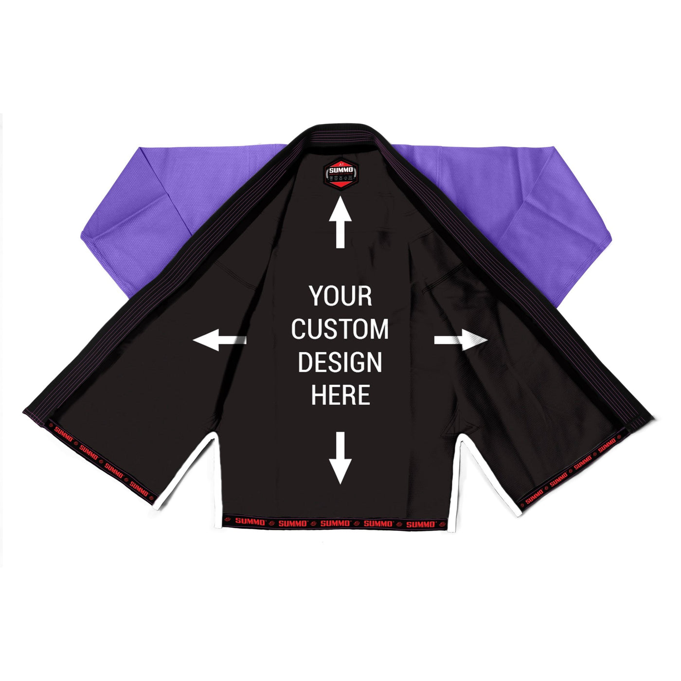 Exclusive Purple Rash Guard lining With Your Logo/Name Jiu Jitsu GI - Summo Sports