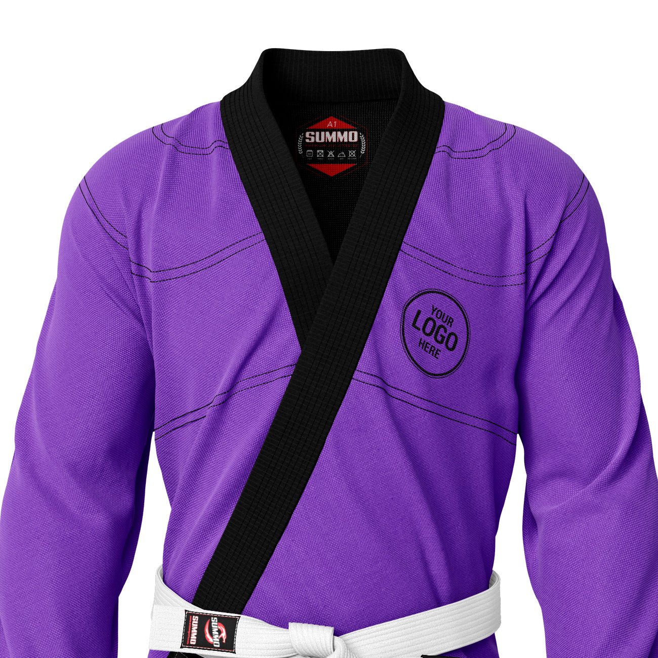 Exclusive Purple Rash Guard lining With Your Logo/Name Jiu Jitsu GI - Summo Sports