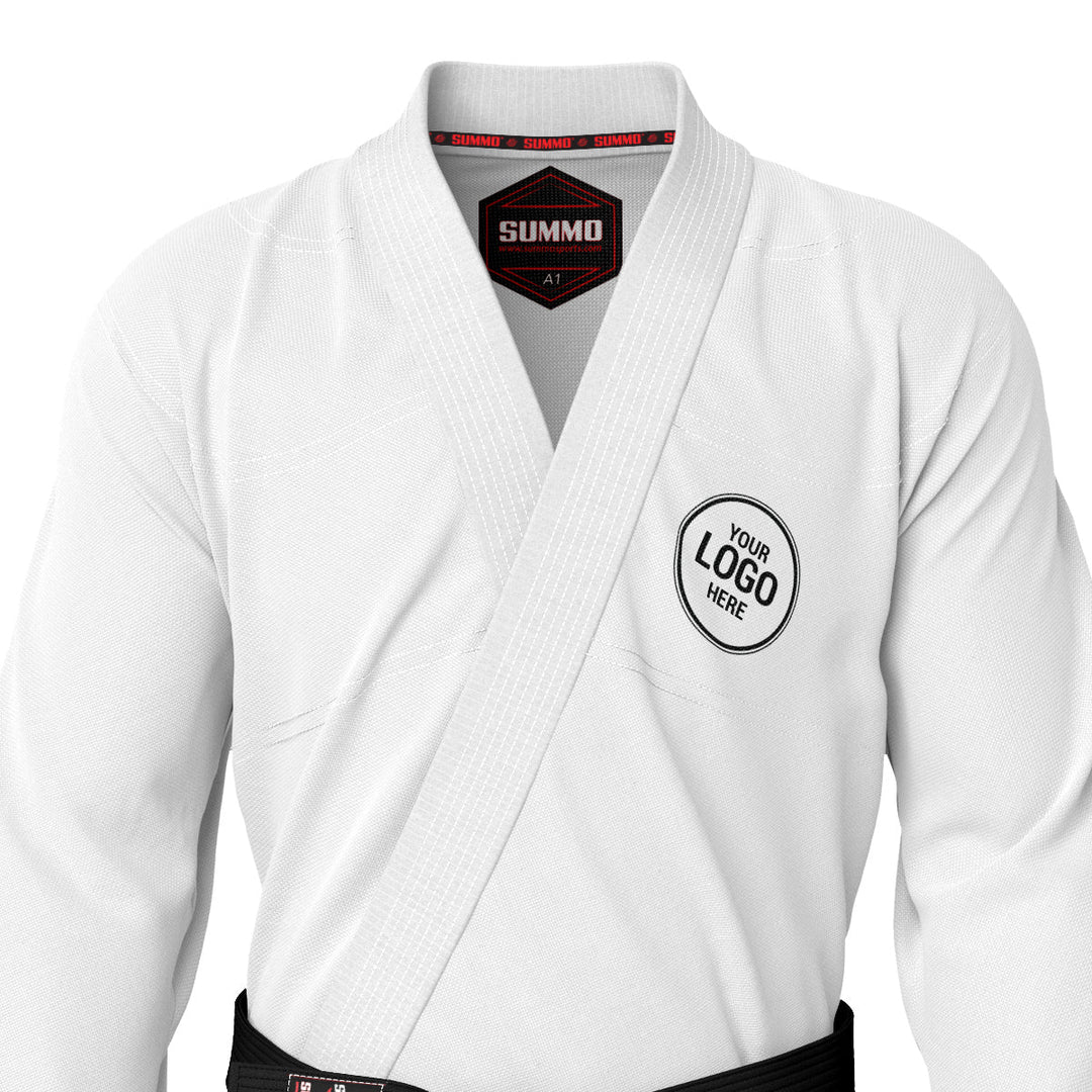 Exclusive White Custom Rash Guard lining With Your Logo/Name - Summo Sports