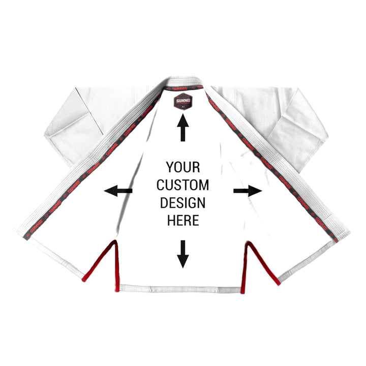 Exclusive White Custom Rash Guard lining With Your Logo/Name - Summo Sports