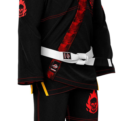 Fiery Skull Flame Lapel Rash Guard lining Jiu Jitsu (BJJ GI) - Summo Sports