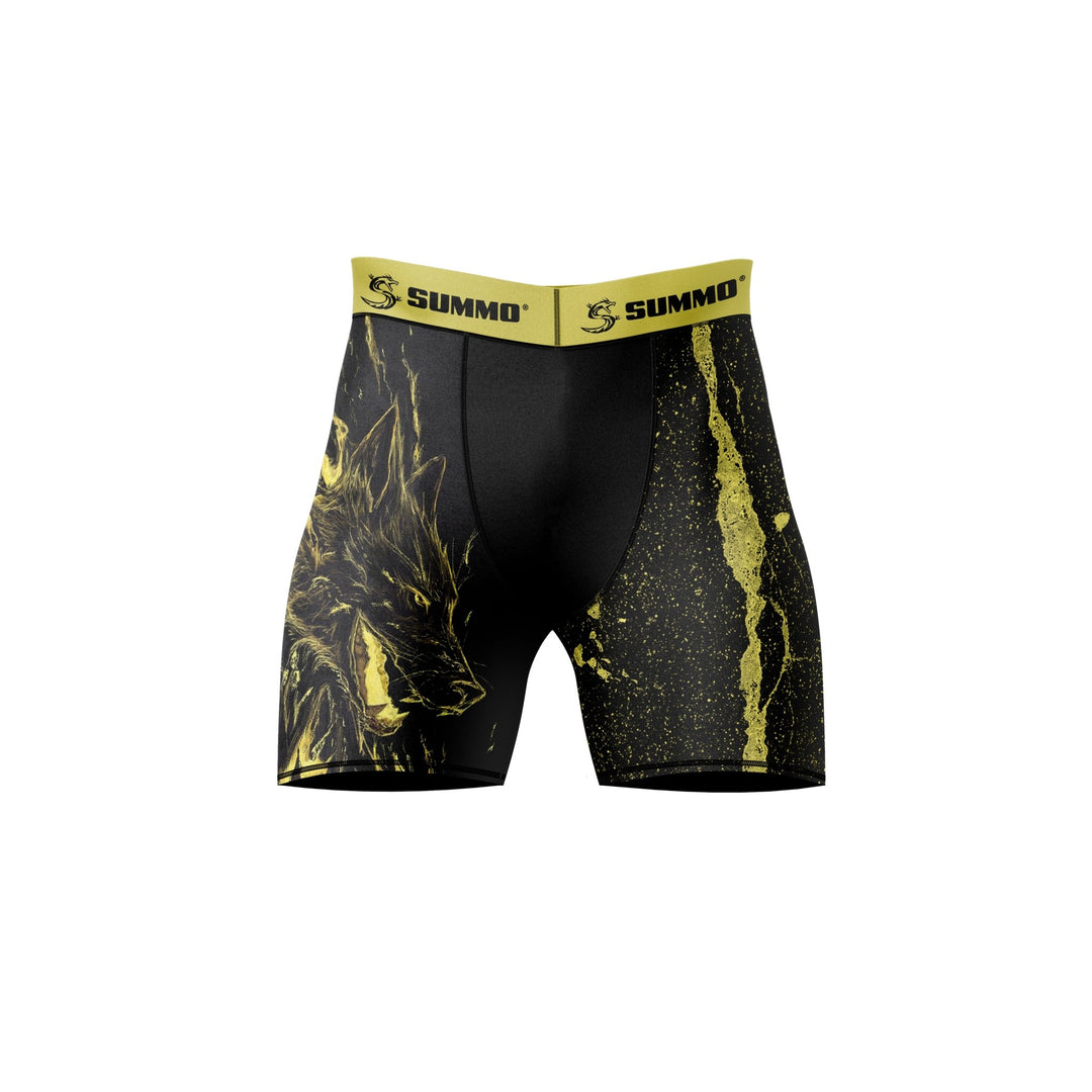 Fiery Wolf Compression Shorts - Summo Sports