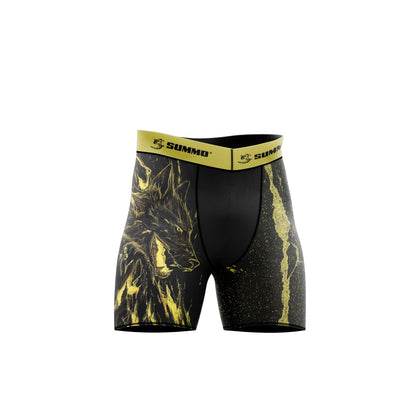 Fiery Wolf Compression Shorts - Summo Sports