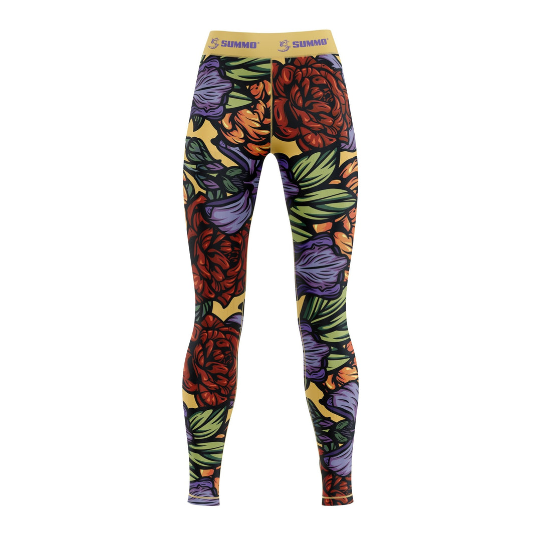 Floral Compression Pants For Women - Summo Sports