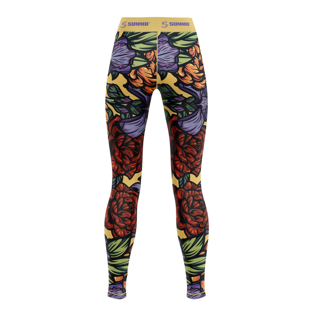 Floral Compression Pants For Women - Summo Sports