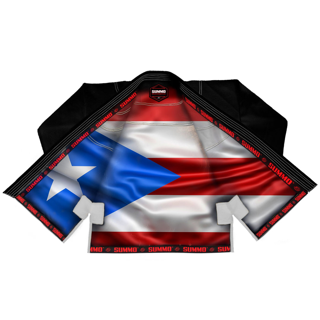 Puerto Rican Black Sublimation Brazilian Jiu Jitsu Gi (BJJ GI) - Summo Sports