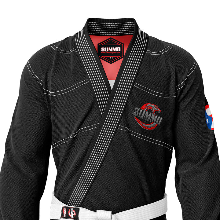 Puerto Rican Black Sublimation Brazilian Jiu Jitsu Gi (BJJ GI) - Summo Sports