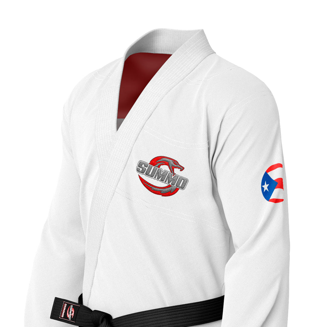 Puerto Rican White Sublimation Brazilian Jiu Jitsu Gi (BJJ GI) - Summo Sports