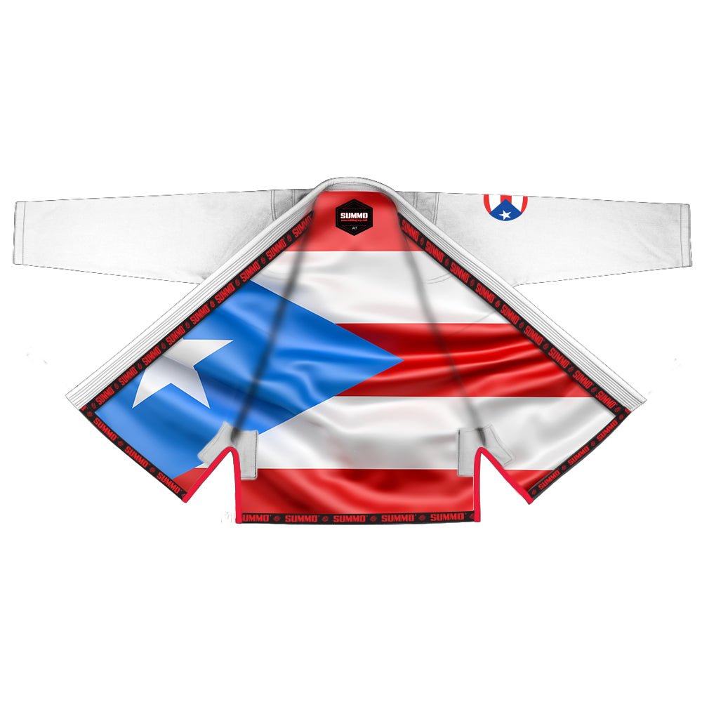 Puerto Rican White Sublimation Brazilian Jiu Jitsu Gi (BJJ GI) - Summo Sports