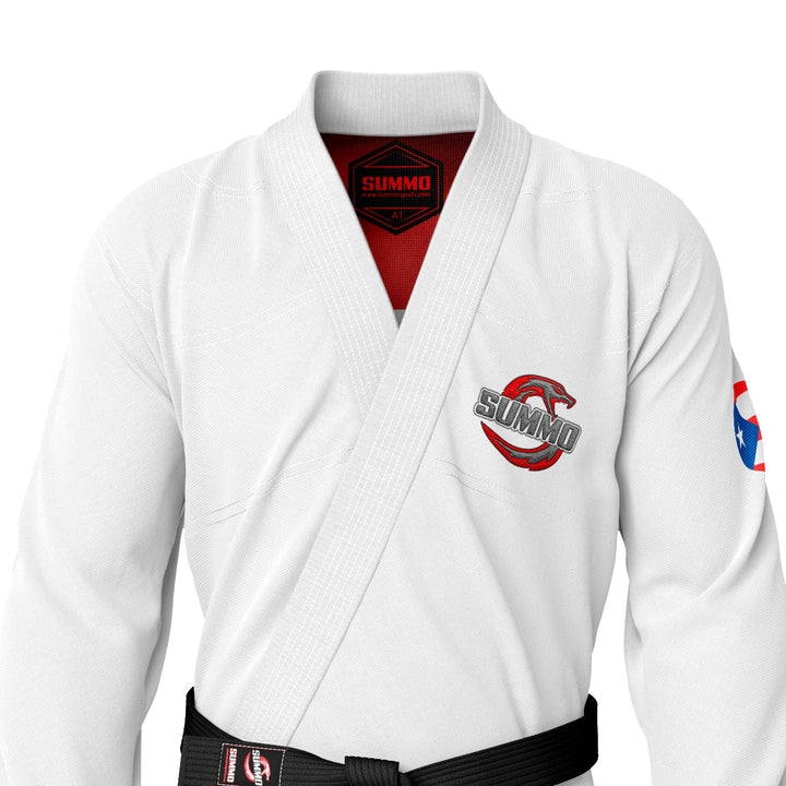 Puerto Rican White Sublimation Brazilian Jiu Jitsu Gi (BJJ GI) - Summo Sports