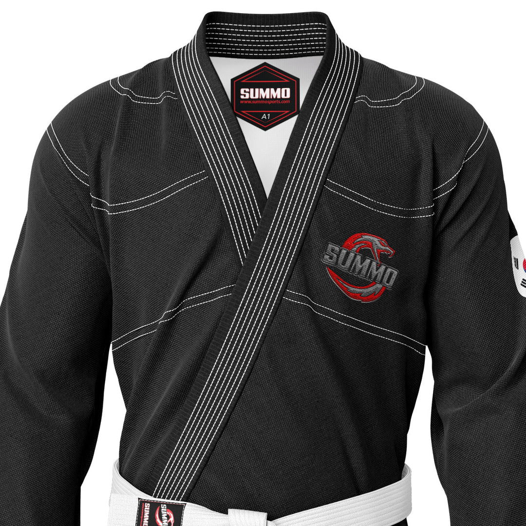 South Korean Black Sublimation Brazilian Jiu Jitsu Gi (BJJ GI) - Summo Sports