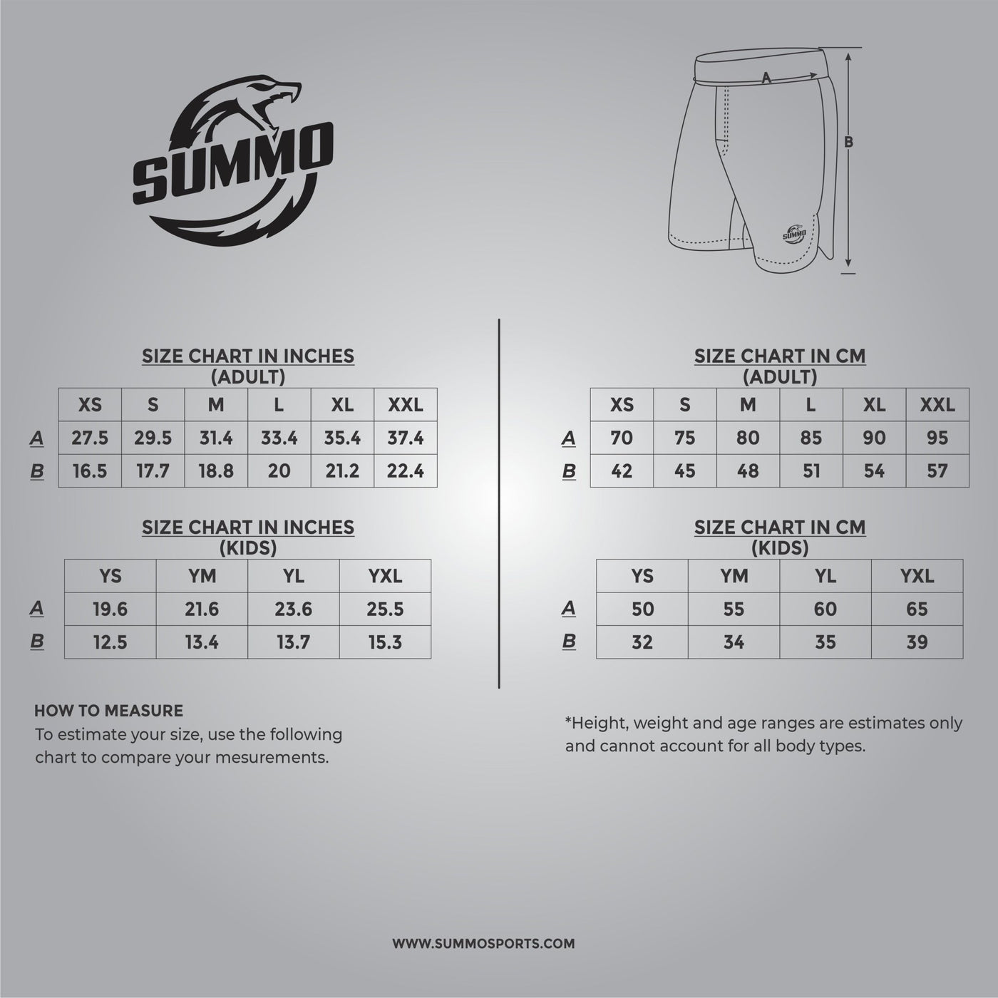 Summo Light MMA Shorts - Summo Sports