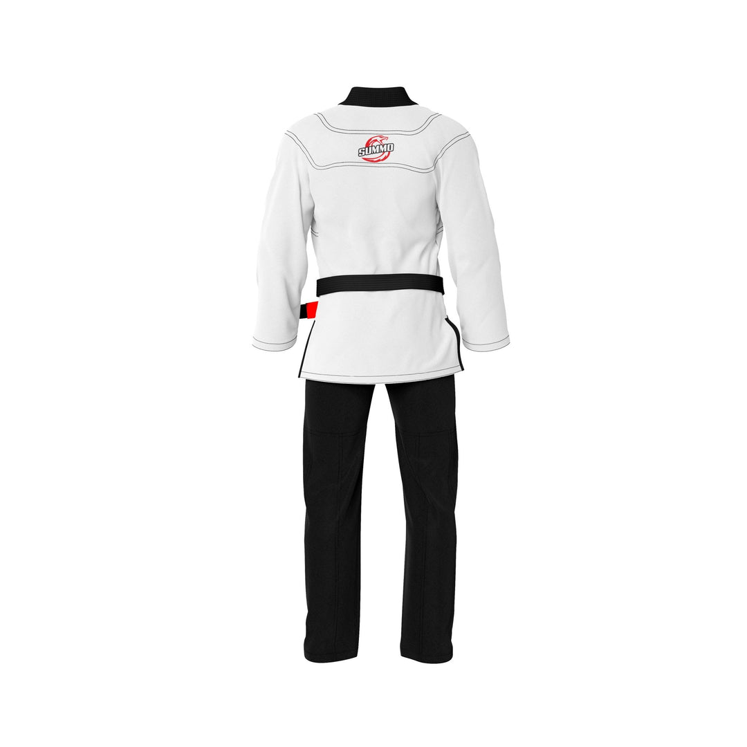 Sumpter White with Black Brazilian Jiu Jitsu Gi (BJJ GI) - Summo Sports