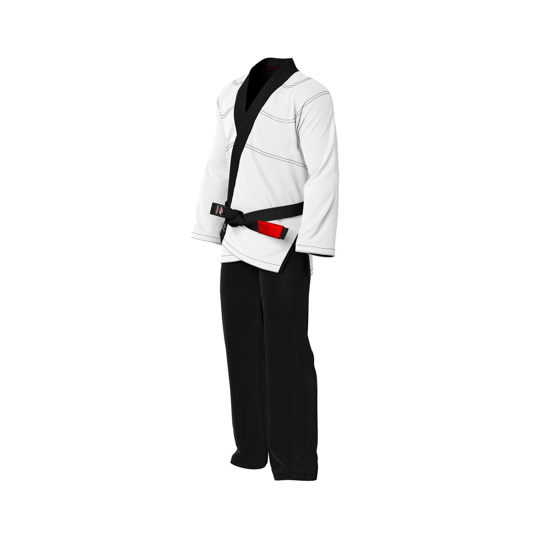 Sumpter White with Black Brazilian Jiu Jitsu Gi (BJJ GI) - Summo Sports