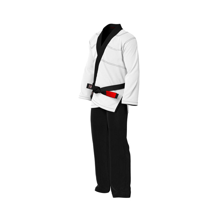 Sumpter White with Black Brazilian Jiu Jitsu Gi (BJJ GI) - Summo Sports