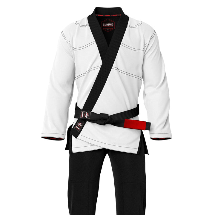 Sumpter White with Black Brazilian Jiu Jitsu Gi (BJJ GI) - Summo Sports