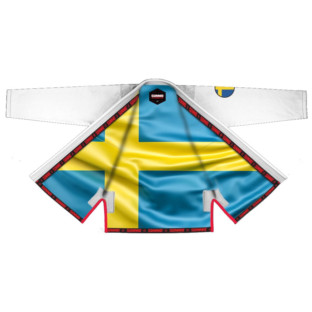 Swedish White Sublimation Brazilian Jiu Jitsu Gi (BJJ GI) - Summo Sports