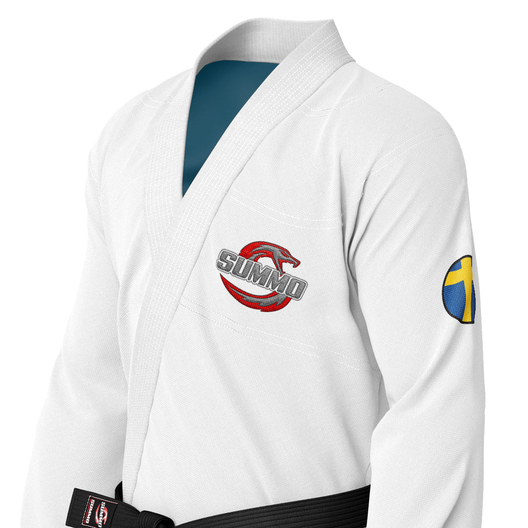 Swedish White Sublimation Brazilian Jiu Jitsu Gi (BJJ GI) - Summo Sports