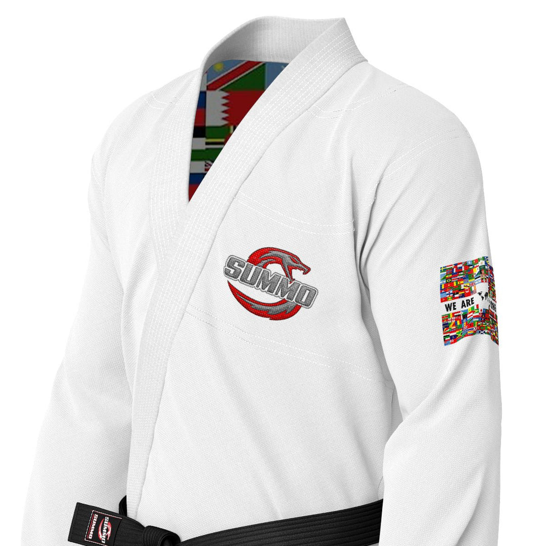 We Are All One White Sublimation Brazilian Jiu Jitsu Gi (BJJ GI) - Summo Sports