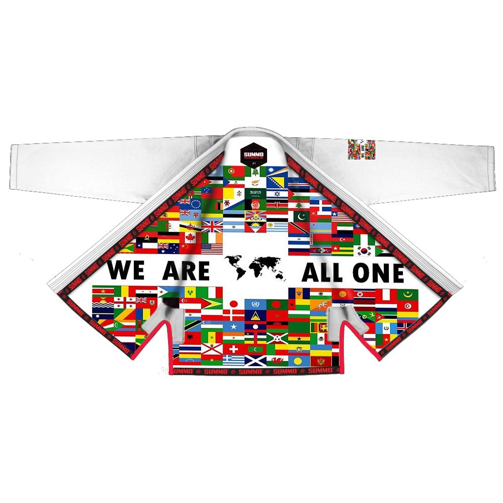 We Are All One White Sublimation Brazilian Jiu Jitsu Gi (BJJ GI) - Summo Sports