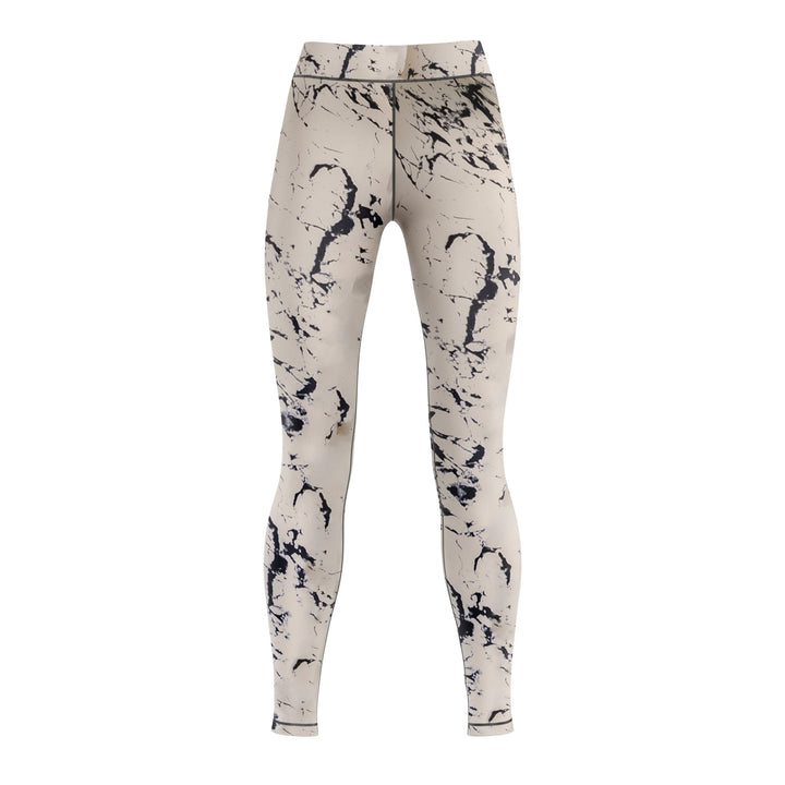 White Marble Compression Pants For Women - Summo Sports