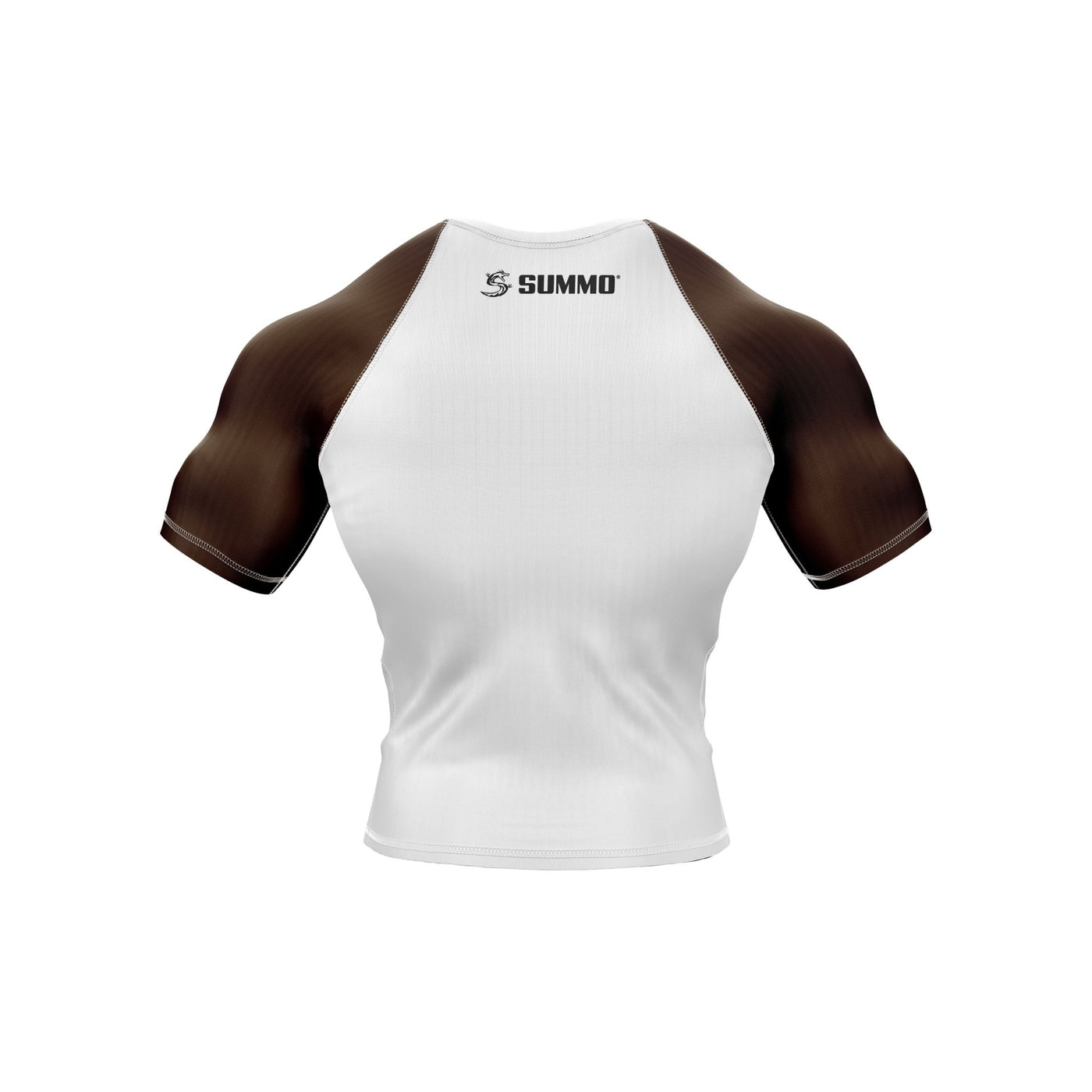 White with Brown Sleeves Ranked Rashguard - Summo Sports