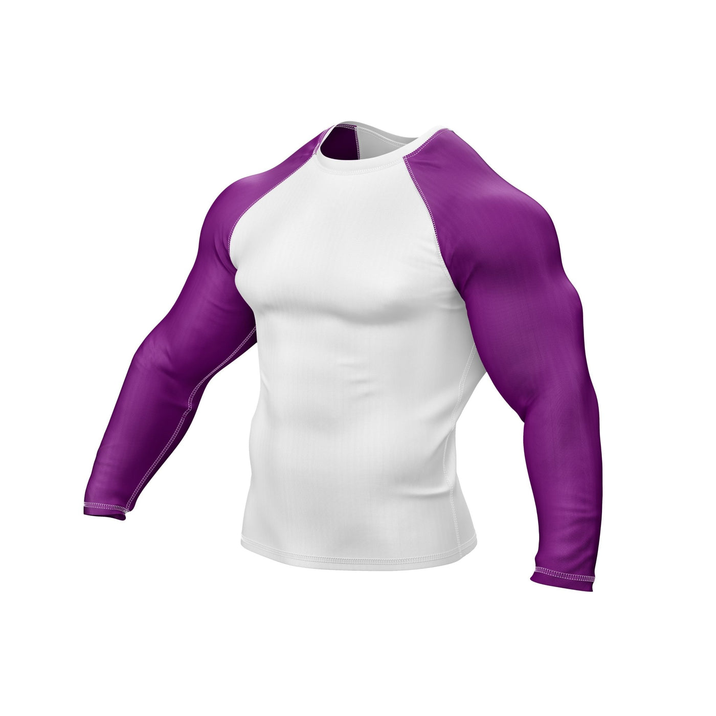 White with Purple Sleeves Ranked Rashguard - Summo Sports