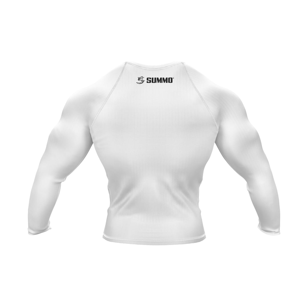 White with White Sleeves Ranked Rashguard - Summo Sports