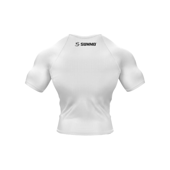 White with White Sleeves Ranked Rashguard - Summo Sports