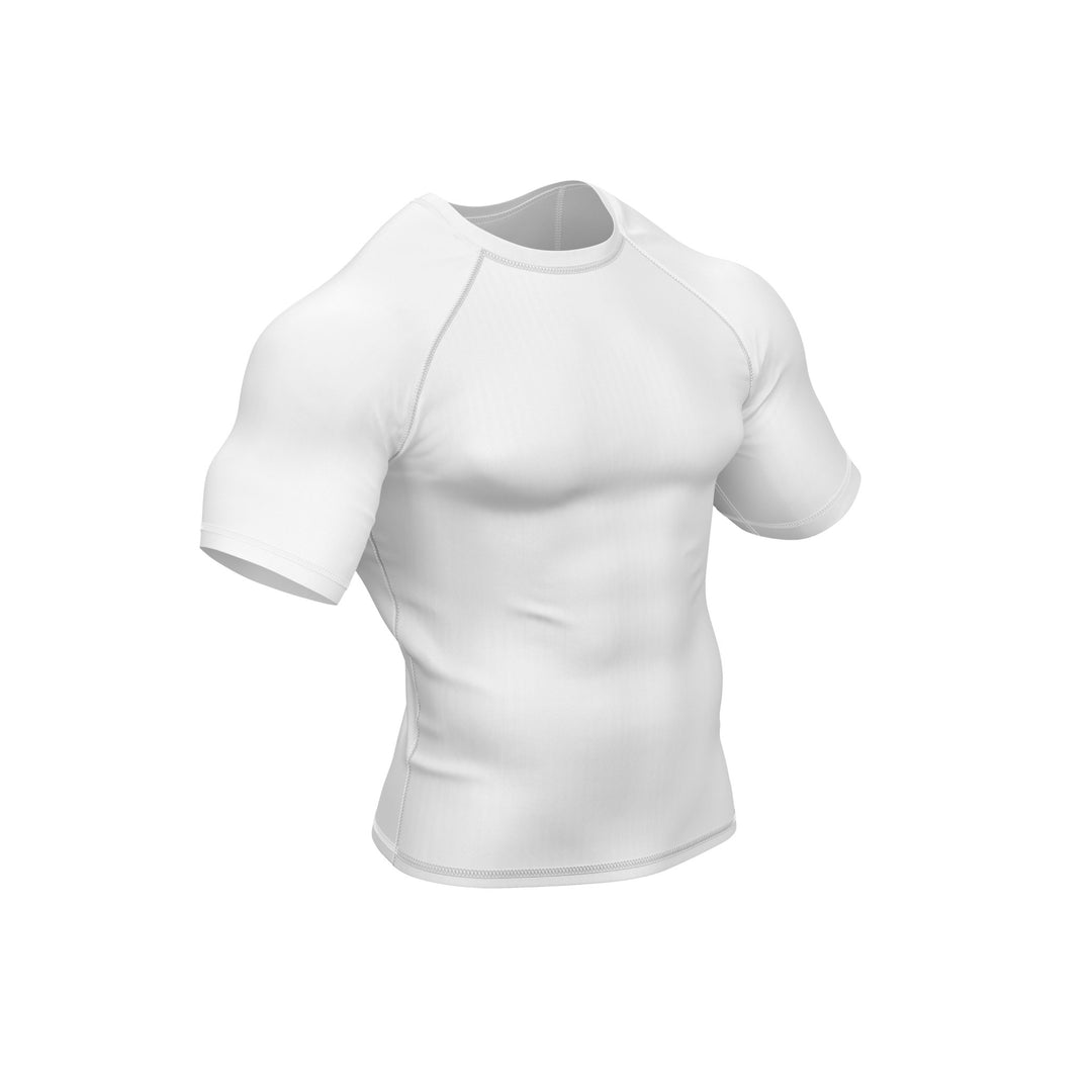 White with White Sleeves Ranked Rashguard - Summo Sports